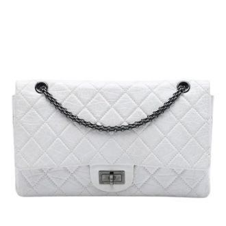 Chanel Pre-owned Vintage Double Flap Shoulder Bag - Dames - Pre-owned - Wit - Maat: ONE Size Leer