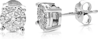Vir Jewels 1/4 cttw Lab Grown Diamond Composite Earrings in Sterling Silver With Push Backs For Women
