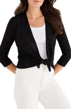 Nic+Zoe Slub Knit 4-Way Cardigan in Black Onyx at Nordstrom, Size Xx-Large