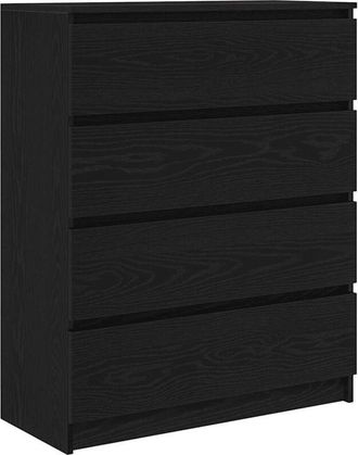 vidaXL Aparador De Madera De Roble Negro 80x35x99 Cm Vidaxl