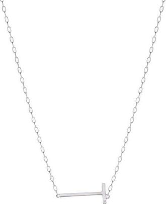 Alex and Ani Silver Elongated Initial Pendant Necklace in Silver - T at Nordstrom