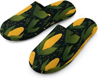 Generic Corn Mens Cozy Memory Foam Slippers Warm Cotton House Shoes Comfy Slipper for Indoor Outdoor