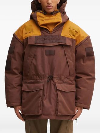 Napapijri Skidoo logo-patch hooded jacket - Brown