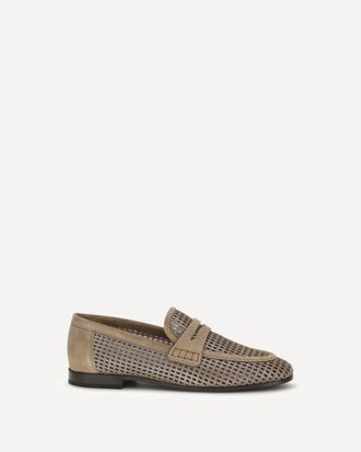 Brunello Cucinelli Mocassini in pelle Sparkling Net Woman 39.5