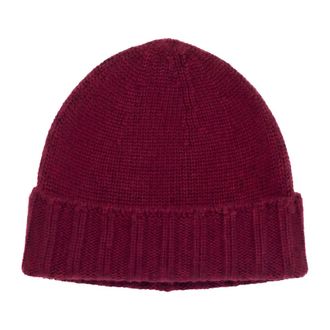 Drumohr Kasjmieren muts - Heren - Accessoires - Rood - Maat: ONE Size Kasjmier