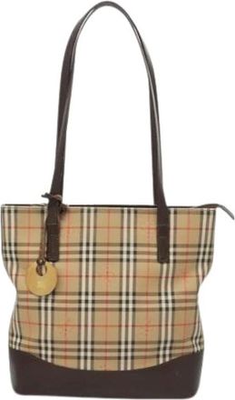 Burberry Pre-owned Tote Bags, female, Beige, Size: ONE SIZE Pre-owned Nova check shoulder bag