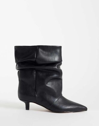 Asos stivali morbidi con tacco kitten neri-Nero