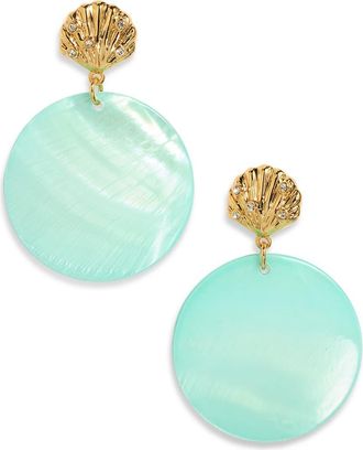 Frasier Sterling Oahu Shell Drop Earrings in Aqua at Nordstrom
