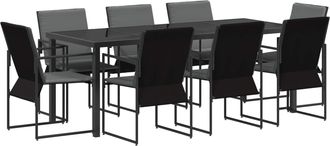 vidaXL Conjunto De Comedor De Jard&iacute;n 9 Uds. Negro Y Antracita Vidaxl