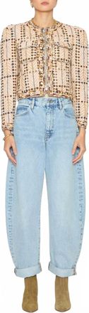 Isabel Marant Christy Crewneck Jacket In Ecru