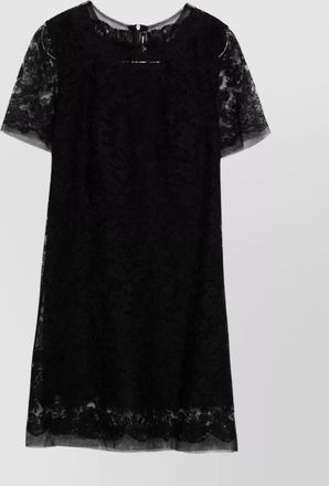 Ermanno Scervino floral lace mini dress with sheer sleeves