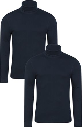 Mountain Warehouse Meribel Mens Thermal Top Multipack - Lightweight & Breathable Baselayer - Best for Autumn Winter, Outdoors, Travelling & Hiking Navy (2 Pack) XXS