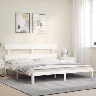 vidaXL Vidaxl - Estructura De Cama Sin Colch&oacute;n Madera Maciza Blanca 200x200 Cm