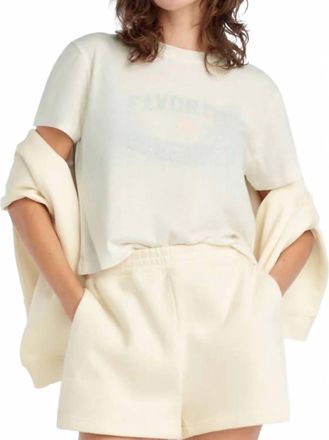 Favorite Daughter Cropped Short Sleeve Tee In Light Sage