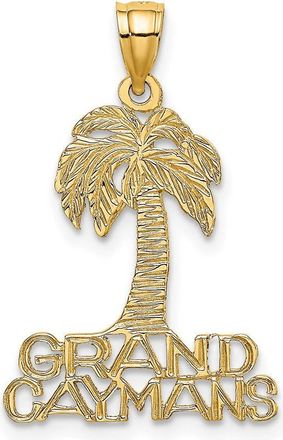 Diamond2Deal 14k Yellow Gold GRAND CAYMANS Palm Tree Charm Pendant
