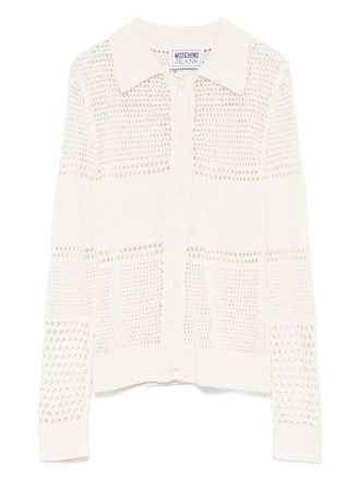 Moschino Gehaakte blouse van katoenblend - Wit