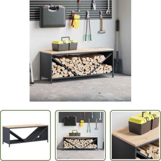 vidaXL Portalegna - Rastrelliera Legna da Ardere con Piano Antracite 100x40x60 cm