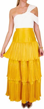 Hutch Rhea Maxi Dress In White/gold