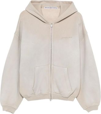 Alexander Wang Felpa con cappuccio e strass - Toni neutri