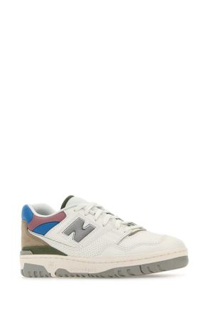 New Balance Multicolor Leather Sneaker - White