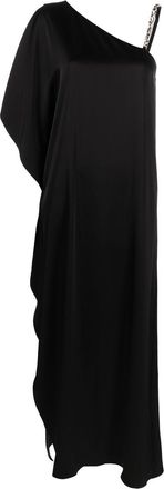 Alice & Olivia Tae crystal-embellished asymmetric gown - women - Triacetate/Polyester/Polyester/Elastane - 12 - Black