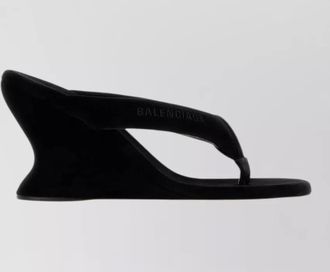 Balenciaga velvet thong wedge sandals