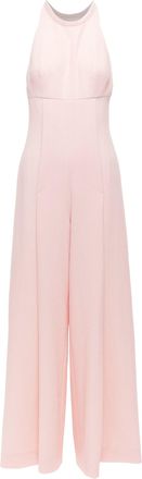 Emilia Wickstead Sabryn Pleated Front Flap Back Halter Wide Jumpsuit