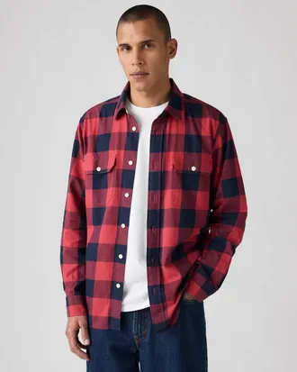 Levi's Classic Worker Overshirt Mens Red Cotton Twill Button Up JAX1860