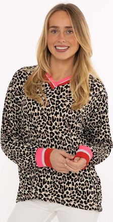 Zwillingsherz Blusenshirt ZWILLINGSHERZ Leo, Damen, Gr. L/XL, pink, Obermaterial: 95% Viskose, 5% Elasthan, Shirts Blusenshirt, Leichtes Material, gestreifte B&uuml;ndch