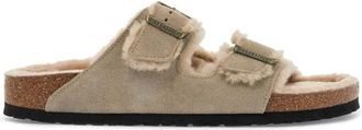 Birkenstock Arizona Shearling Narrow Fit - Dames - Sandalen - Groen - 36 EU - Wol - Schoenen