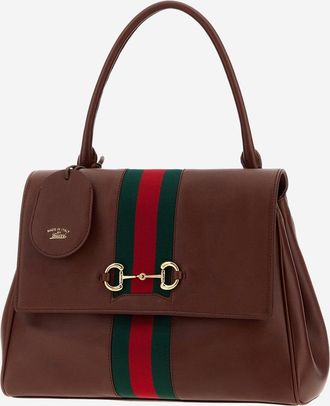 Gucci Womens Leather Shoulder Bag Paparazzo Brown Calf Skin