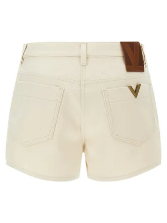Valentino Garavani Cotton Bermuda Shorts - Beige