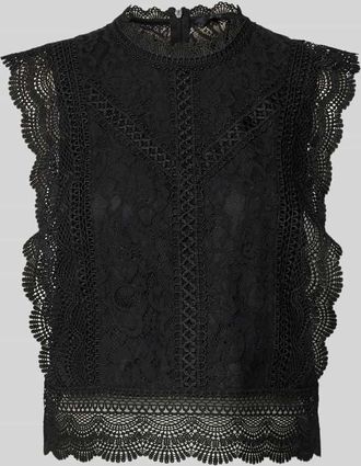 Only Slim Fit Blusentop mit Baumwoll-Viskose-Lyocell-Anteil Modell KARO in Black, Gr&ouml;&szlig;e XL