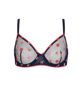 Huit Bisou Lace Underwire Bra in Navy at Nordstrom, Size 38D