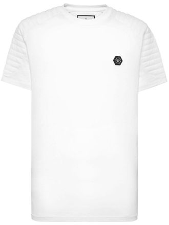 Philipp Plein Katoenen T-shirt met logoplakkaat - Wit