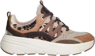 Twinset Leren Hardloopsneakers - Dames - Sneakers - Bruin - 41 EU - Leer - Schoenen