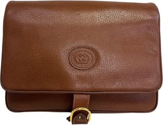 Gucci Brown Leather Clutch Bag Pouch (Pre-Owned)