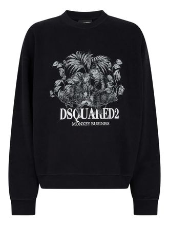 Dsquared2 Felpa con stampa - Nero