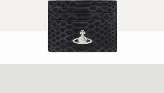 Vivienne Westwood Flat Card Holder Snake-effect Leather Dark-grey One Size Women
