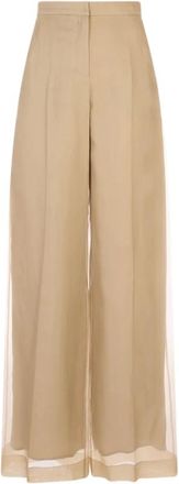 Max Mara Broeken, Dames, Bruin, M, Organza, Olivi Rechte Broek