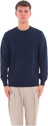 MC2 Saint Barth Regent Merino Wool Sweater - Heren - Ronde hals truien - Blauw - XL - Wol - Truien & Vesten