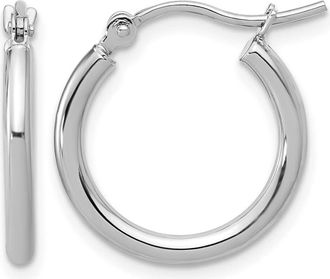 Diamond2Deal 14k Gold Polished 2x17.5mm Polished Hoop Earrings