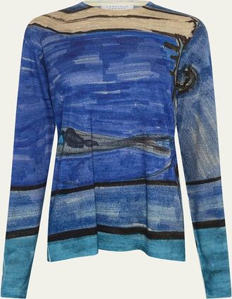 Gabriela Hearst Isaro Long-Sleeve Cashmere Jersey T-Shirt