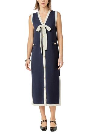 English Factory Sleeveless Sweater Dress in Navy/White at Nordstrom, Size X-Small