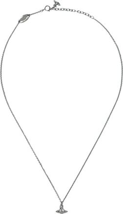 Vivienne Westwood Accessoires, Dames, Grijs, L, Zilveren Logo Motif Ketting Sieraden