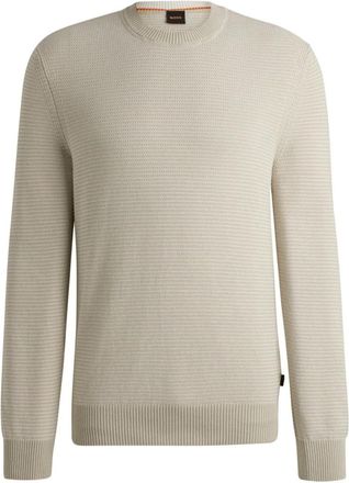 HUGO BOSS Round-neck Truien - Heren - Ronde hals truien - Beige - S - Truien & Vesten