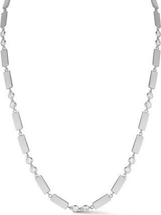 Glaze Jewelry Round-Cut CZ Geometric Link Necklace in Silver at Nordstrom Rack