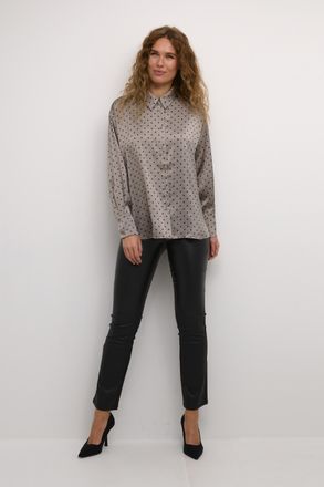Kaffe Overhemd met lang mouwen Baggy fit Steeple Gray/Black Dot black darkgrey
