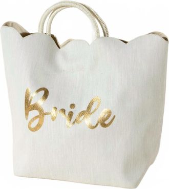 Shiraleah Bride Scalloped Tote In White