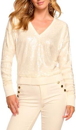 Ramy Brook Delphina Sequin Top in Winter White Sequin at Nordstrom Rack, Size Small
